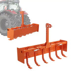 55 Box Blade Tractor Attachment Category 1 Cat 0 Scarifier Shank Great, 6 Adjustable Shanks for Leveling, Grading, Landscaping