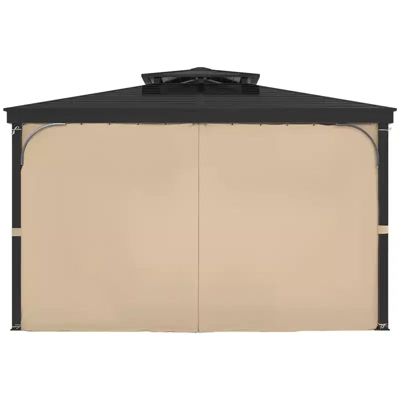 VEVOR Gazebo Curtains Outdoor, Fit Most 10' x 10' x 6.7' Gazebos, 4-Panel Sidewall Gazebo Privacy Curtains with Zippers, Khaki