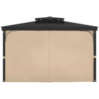 VEVOR Gazebo Curtains Outdoor, Fit Most 10' x 10' x 6.7' Gazebos, 4-Panel Sidewall Gazebo Privacy Curtains with Zippers, Khaki