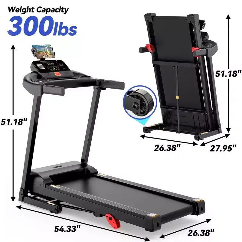 Treadmills on Sale, Treadmills Clearance, 3.0HP Folding Treadmill with Manual Incline, 64 Programs, Bluetooth, 300 lb Capacity