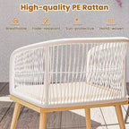Costway 3 Pieces Patio Bistro Set Outdoor PE Wicker Conversation Furniture Set