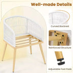 Costway 3 Pieces Patio Bistro Set Outdoor PE Wicker Conversation Furniture Set
