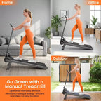 Sailvan Walking Pad Treadmill, Manual Walking Pad Foldable with Incline Handle Bar, Exercise Fitness Treadmill Compact Build for Home 500lbs Capacity
