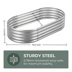 NAYSAYE Oval Galvanized Planter Box 2-Pack, Metal Raised Garden Bed - 0.78MM Thick - for Outdoor Gardening Vegetables Flowers Fruits, 94.5*47*11.4