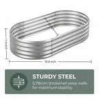 NAYSAYE Oval Galvanized Planter Box 2-Pack, Metal Raised Garden Bed - 0.78MM Thick - for Outdoor Gardening Vegetables Flowers Fruits, 70.8*35*11.4