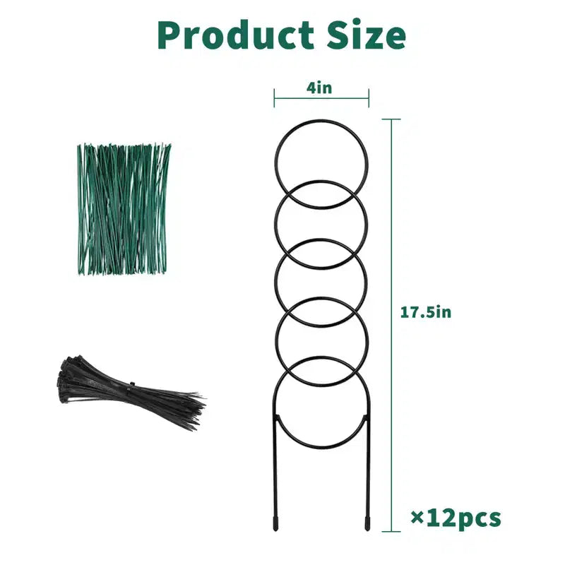 12 Pcs Small Trellis for Potted Plants, Heavy Duty Sturdy Metal Trellis Rustproof Houseplant Support