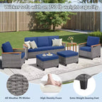 GDFStudio Iolanthe Outdoor 69.7 Wicker Sofa with Cushions