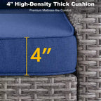 GDFStudio Iolanthe Outdoor 69.7 Wicker Sofa with Cushions
