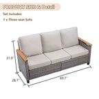 GDFStudio Iolanthe Outdoor 69.7 Wicker Sofa with Cushions