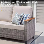 GDFStudio Iolanthe Outdoor 69.7 Wicker Sofa with Cushions