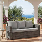GDFStudio Moina 3-Seat Outdoor 67.7 Wicker Sofa with Water-Resistant Cushions