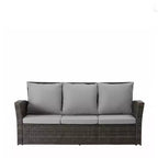 GDFStudio Moina 3-Seat Outdoor 67.7 Wicker Sofa with Water-Resistant Cushions