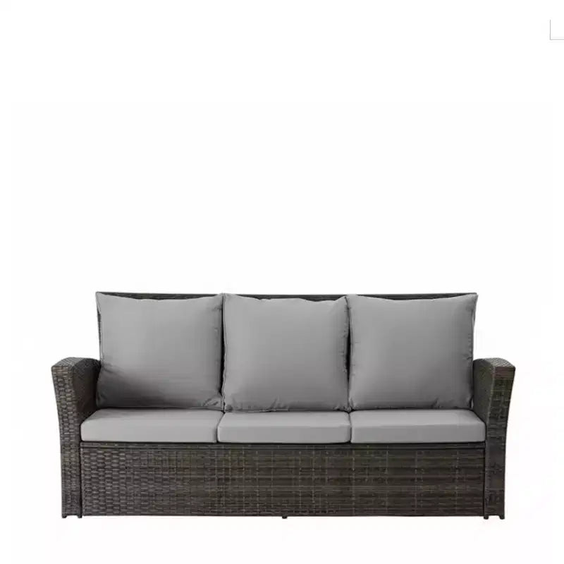 GDFStudio Moina 3-Seat Outdoor 67.7 Wicker Sofa with Water-Resistant Cushions