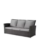 GDFStudio Moina 3-Seat Outdoor 67.7 Wicker Sofa with Water-Resistant Cushions