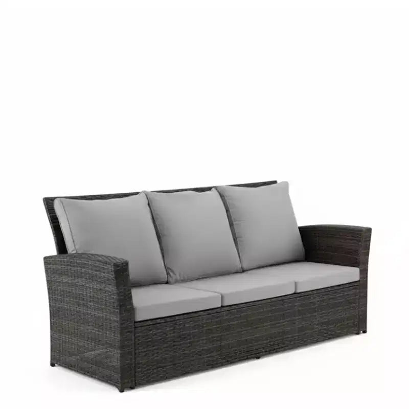 GDFStudio Moina 3-Seat Outdoor 67.7 Wicker Sofa with Water-Resistant Cushions