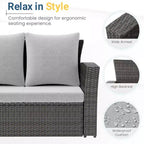 GDFStudio Moina 3-Seat Outdoor 67.7 Wicker Sofa with Water-Resistant Cushions
