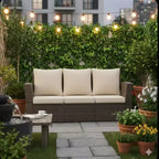 GDFStudio Moina 3-Seat Outdoor 67.7 Wicker Sofa with Water-Resistant Cushions
