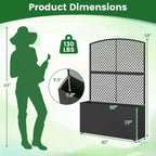 Costway 1/2 PCS 58 Raised Garden Bed with Trellis, Wicker Planter Box with Privacy Screen Brown/Black