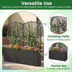 Costway 1/2 PCS 58 Raised Garden Bed with Trellis, Wicker Planter Box with Privacy Screen Brown/Black