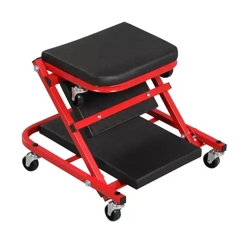 Costway 2-in-1 Z-Shaped Rolling Garage Stool, 36 Folding Flat Automotive Creeper