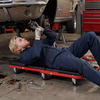 Costway 2-in-1 Z-Shaped Rolling Garage Stool, 36 Folding Flat Automotive Creeper