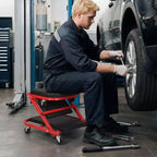 Costway 2-in-1 Z-Shaped Rolling Garage Stool, 36 Folding Flat Automotive Creeper