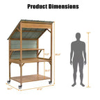 GDLF Farm StandWooden Farmers Market Stand with Metal Roof for Farmhouse Decor, Events & Small Business Display