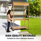 GDLF Farm StandWooden Farmers Market Stand with Metal Roof for Farmhouse Decor, Events & Small Business Display