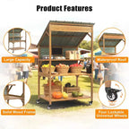 GDLF Farm StandWooden Farmers Market Stand with Metal Roof for Farmhouse Decor, Events & Small Business Display