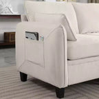 GDFStudio Lancelot 85 Inch Contemporary Chenille Upholstered L-Shaped Sectional Sofa with Storage Ottoman
