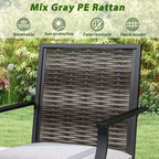 Costway 3 Pieces Outdoor Swivel Bar Set,High Top Patio Bar Table and Rattan Wicker Chair