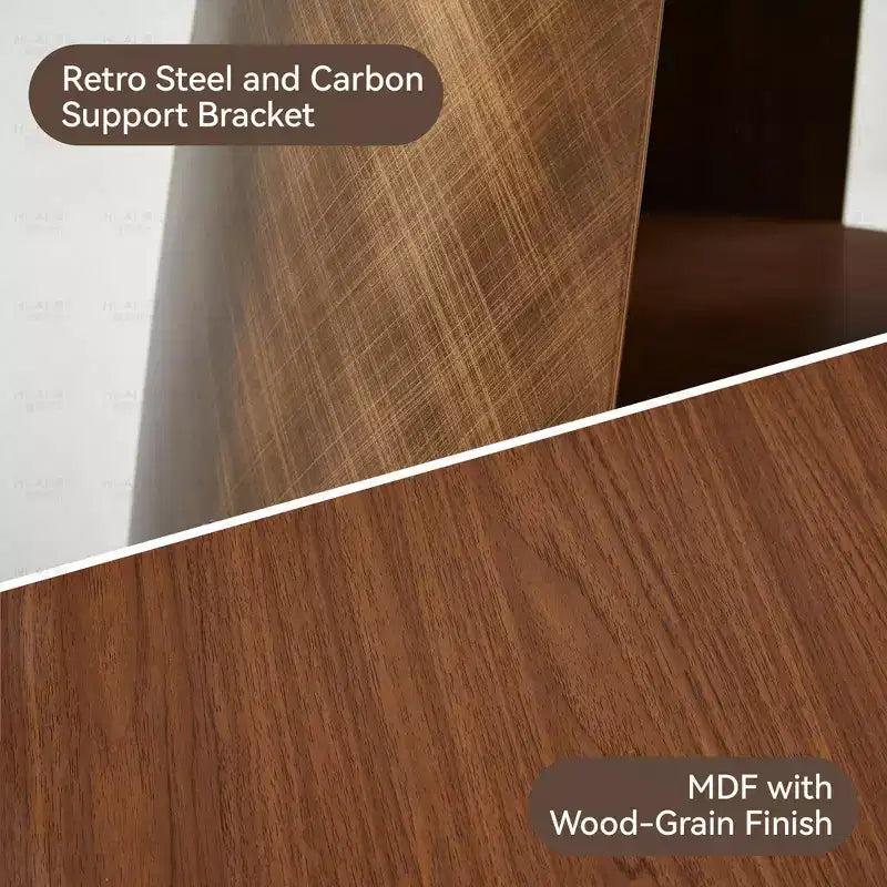 GDFStudio Ying Modern Wooden and Metal Round Dining Table