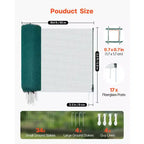 VEVOR Temporary Fence with Posts, 3 x 164 FT Plastic Mesh Fencing, Garden Safety Fences Netting with Double-Spike Stakes & Guy Ropes,Green