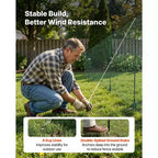 VEVOR Temporary Fence with Posts, 3 x 164 FT Plastic Mesh Fencing, Garden Safety Fences Netting with Double-Spike Stakes & Guy Ropes,Green