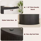 47-Inch Round Dining Table for 4, 2-Layer Storage Shelf with Wood Slide Door Kitchen Table for Home Dining Living Room