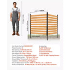 VEVOR Wooden Privacy Fence, 48 x 49 x 28 inch Air Conditioner Fence, 2 Panel Solid Outdoor Wood Privacy Screen with Metal Stakes, Steel Frame, Brown