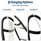 GustoWave Universal Double Hammock Stand, 550-Pound Capacity, Heavy-Duty Hammock Stand for Outside, Fits 9 to 14 Foot Hammocks, Black