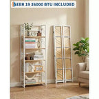 4/5-Tier Folding Shelf - No-Assembly Space-Saving Industrial Bookshelf for Home Office