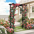 VINGLI 85in Wooden Arbor, Wedding Arch for Ceremony, Wood Trellis for Plant Climbing, Christmas Decor Pergola