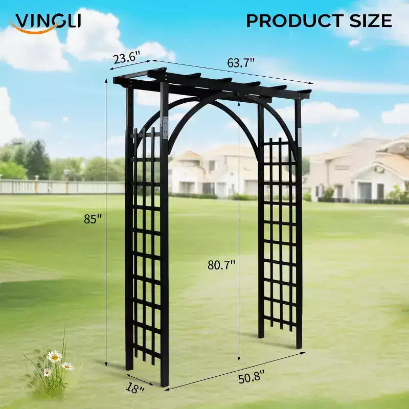 VINGLI 85in Wooden Arbor, Wedding Arch for Ceremony, Wood Trellis for Plant Climbing, Christmas Decor Pergola