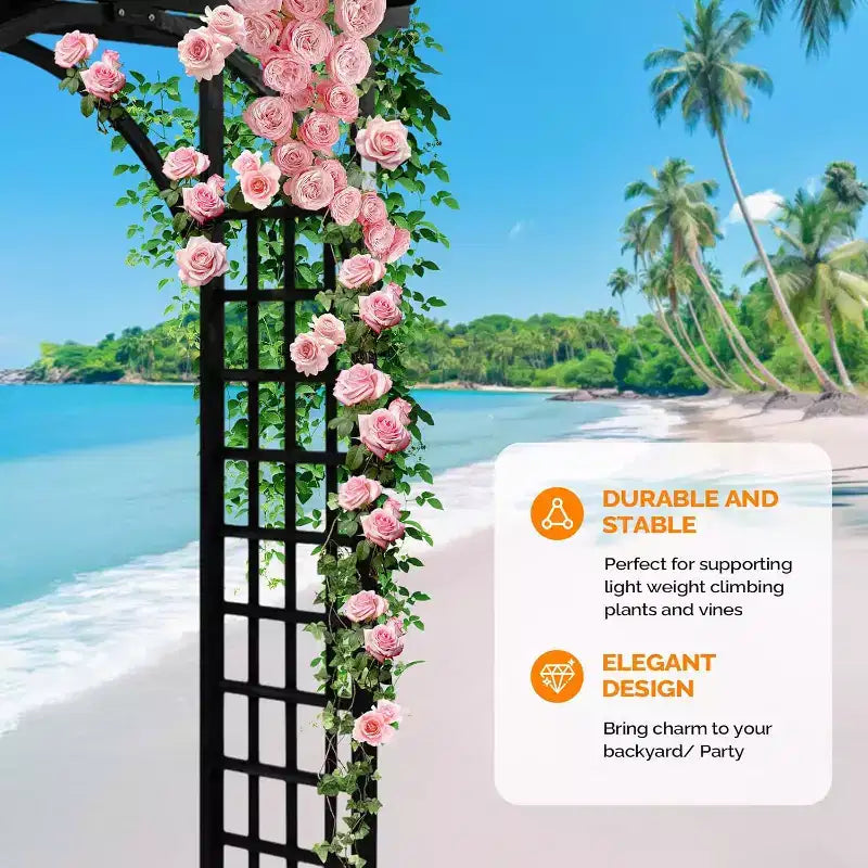 VINGLI 85in Wooden Arbor, Wedding Arch for Ceremony, Wood Trellis for Plant Climbing, Christmas Decor Pergola