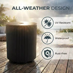NAYSAYE Umbrella Side Table - Outdoor Patio Table with Umbrella Hole, Modern Poolside Coffee Table for Porch, Picnic and Backyard, Easy Assembly