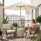 NAYSAYE Umbrella Side Table - Outdoor Patio Table with Umbrella Hole, Modern Poolside Coffee Table for Porch, Picnic and Backyard, Easy Assembly