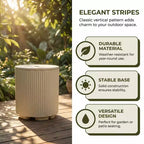 NAYSAYE Umbrella Side Table - Outdoor Patio Table with Umbrella Hole, Modern Poolside Coffee Table for Porch, Picnic and Backyard, Easy Assembly