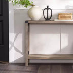 Modern Farmhouse Metal-X Entry Table with Lower Shelf