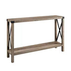 Modern Farmhouse Metal-X Entry Table with Lower Shelf
