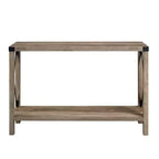 Modern Farmhouse Metal-X Entry Table with Lower Shelf