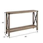Modern Farmhouse Metal-X Entry Table with Lower Shelf