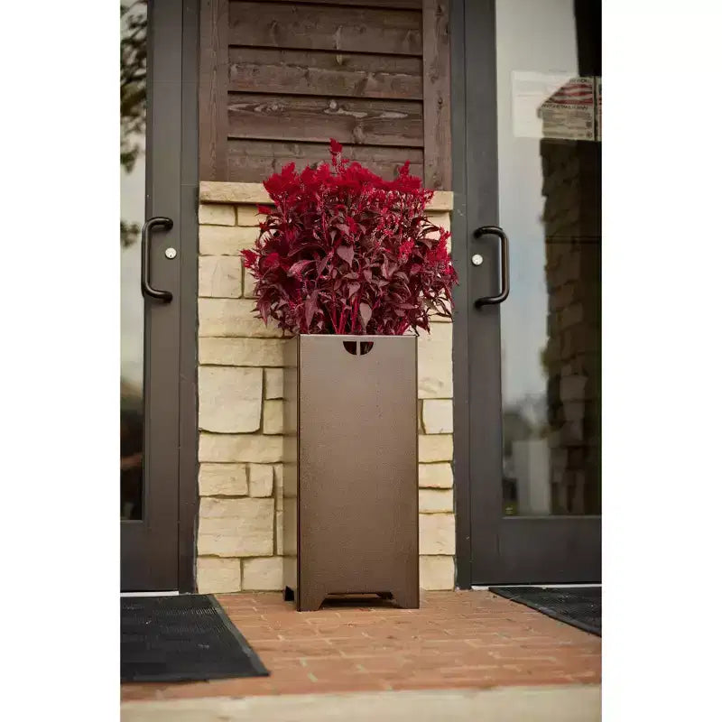 Tarter Pedestal Modern Planter 30 in. x 13.5 in. x 13.5 in. Steel Outdoor Planter