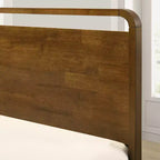Roundhill Furniture Eldren Wood Bedroom Set, Platform Bed with Dresser, Mirror, and Nightstand in Walnut Finish